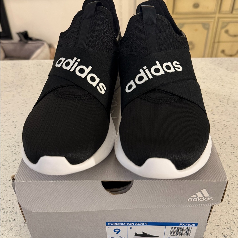 Adidas Puremotion Adapt Black Slip-On Shoes